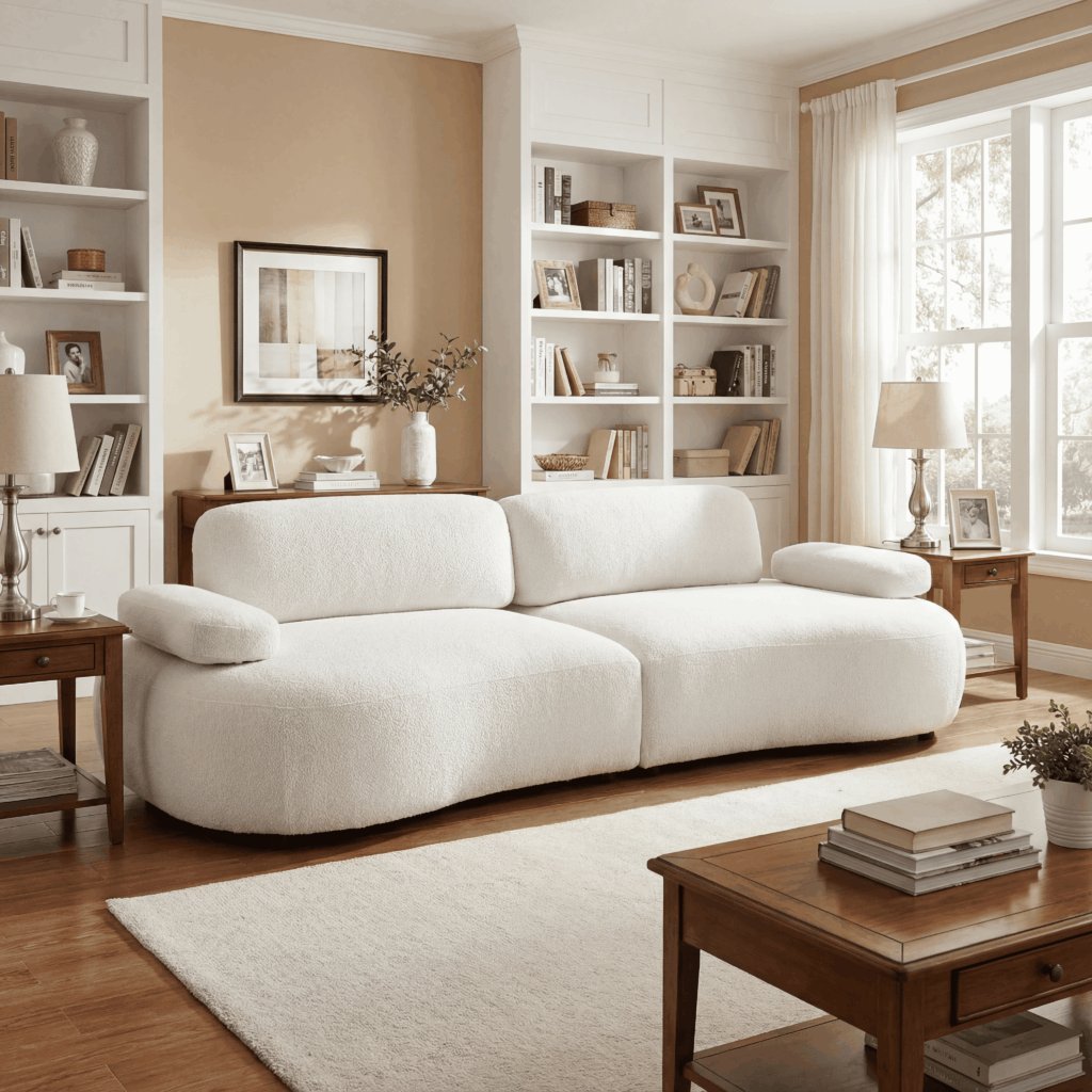 Boucle Curved Sofa